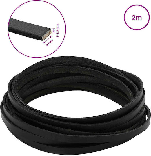 vidaXL Leder Schnürsenkel Schwarz