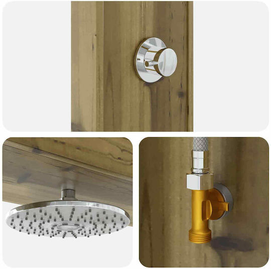 vidaXL Ντουζιέρα Πισίνας 99x23x226εκ. Καφέ