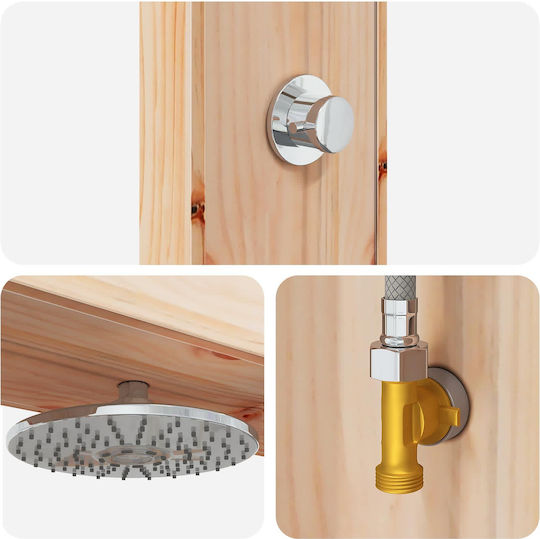 vidaXL Ντουζιέρα Πισίνας 99x23x226εκ. Καφέ
