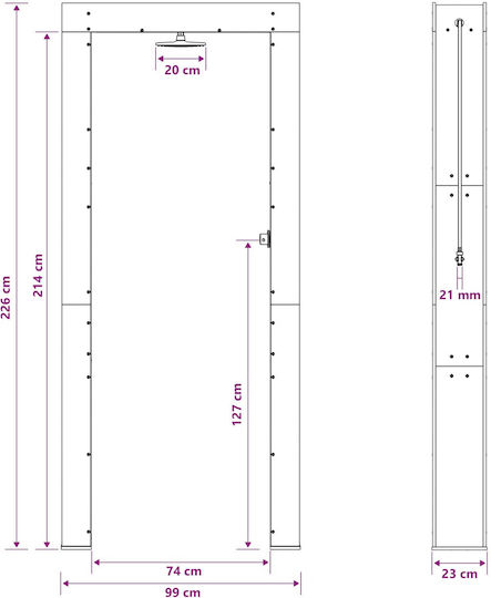 vidaXL Ντουζιέρα Πισίνας 99x23x226εκ. Καφέ