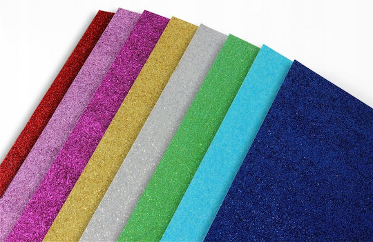 Carton Roșu Glitter A4 210g 5 Bucăți 208113