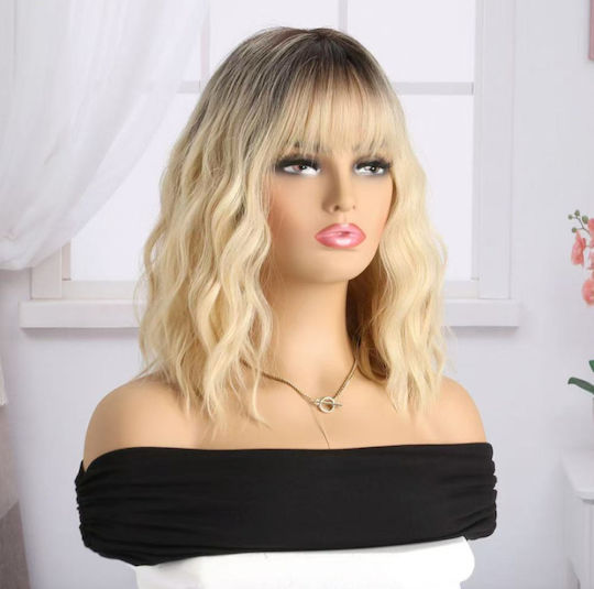 Aph Wig Wavy Blonde Hair Bangs Wig-515b