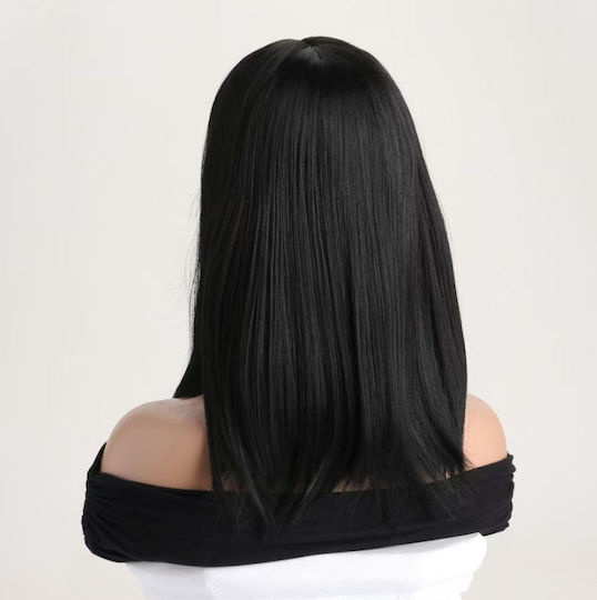 Aph Περούκα Μαύρο Μαλλί Αφέλειες Wig Black Hair Bangs Wig-420