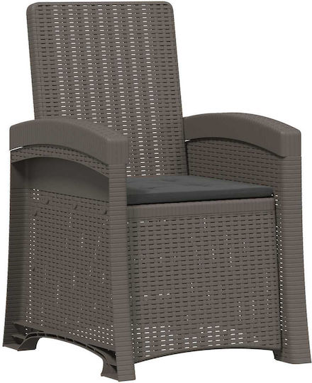 vidaXL Outdoor Chair Rattan Grey 2 Pieces 56x63x92cm