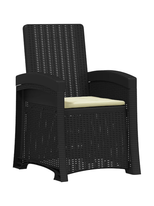 vidaXL Gartenstühle Rattan Anthrazit 56x63x92cm