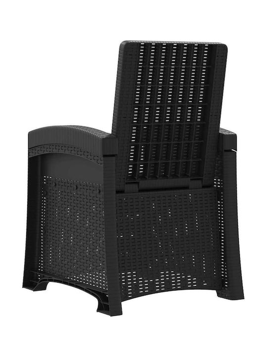 vidaXL Gartenstühle Rattan Anthrazit 56x63x92cm