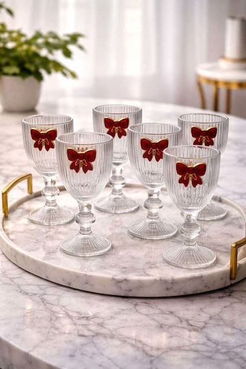 SteweHome Σετ Ποτήρια Καφέ/Freddo από Γυαλί Κόκκινο 75ml STE-035075-P35075 6τμχ