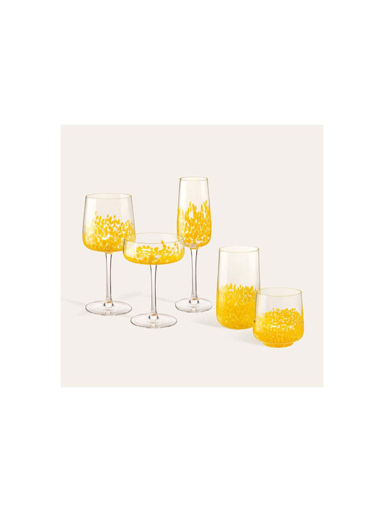 SteweHome Glass for White Wine Made of Glass in Yellow Colour 270ml