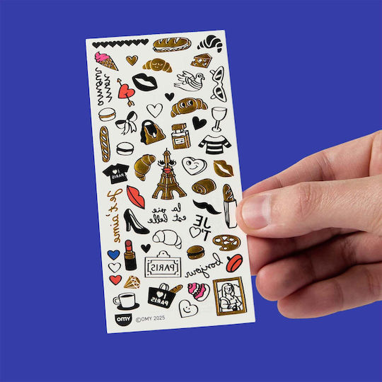 Omy Körper-Aufkleber Flash Tattoos I Love Paris