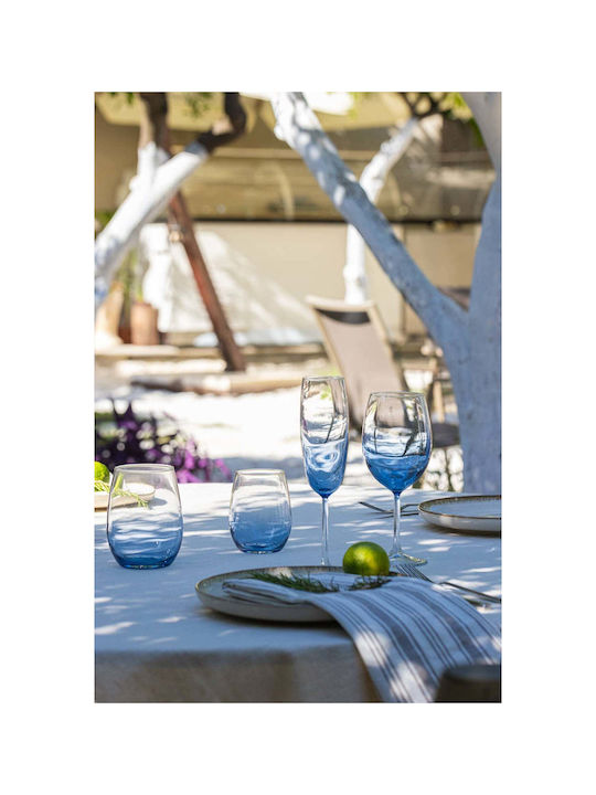 SteweHome Set Of Champagne Glasses Made Of Glass In Blue Colour Goblets 4 Pieces