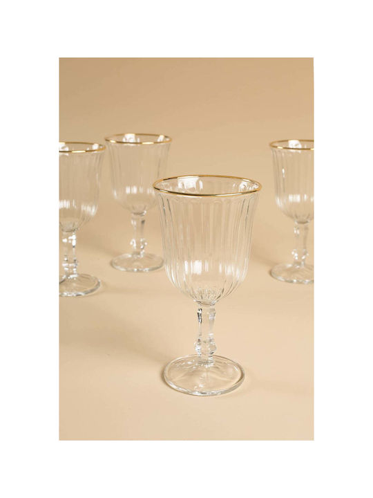 SteweHome Set of Liqueur/Ouzo / Cocktail/Drinking Glasses in Gold Colour 240ml 4 Pieces