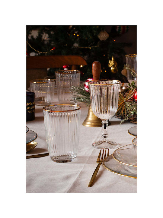 SteweHome Set of Liqueur/Ouzo / Cocktail/Drinking Glasses in Gold Colour 240ml 4 Pieces