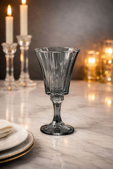 SteweHome Set Pahare Cocteiluri Pentru Apă Cafea / Cafea Grecească Freddo Din Sticlă În Culoare Neagră Pahare Cu Picior 180ml 6 Bucăți