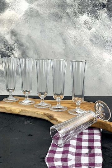SteweHome Set Gläser Wasser Kaffee/Freddo Likör/Ouzo aus Glas in Weißer Farbe Kelch 150ml 6 Stück