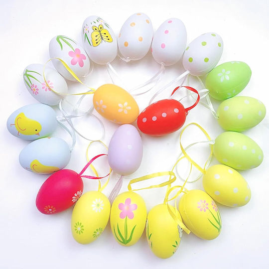 Easter Eggs Hanging Decorations Ribbon 20pcs