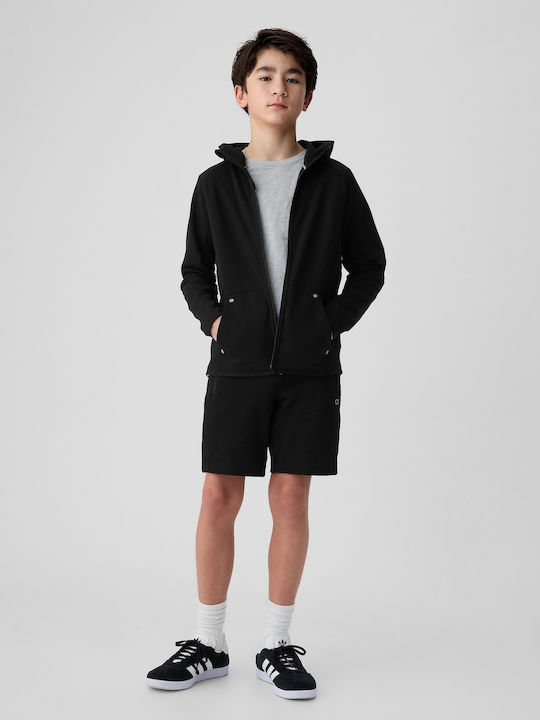Bluze și Hanorace Pentru Copii Cardigan Cu Glugă și Buzunare Negru