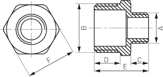 Месингов Нипел Редуциращ 1-2" X 1-4" Хромиран