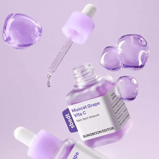 Sungboon Editor Muscat Grape Vita C Dark Spot Ampoule Ampoule Face Serum with Vitamin C for Brightening & Dark Spots 40ml