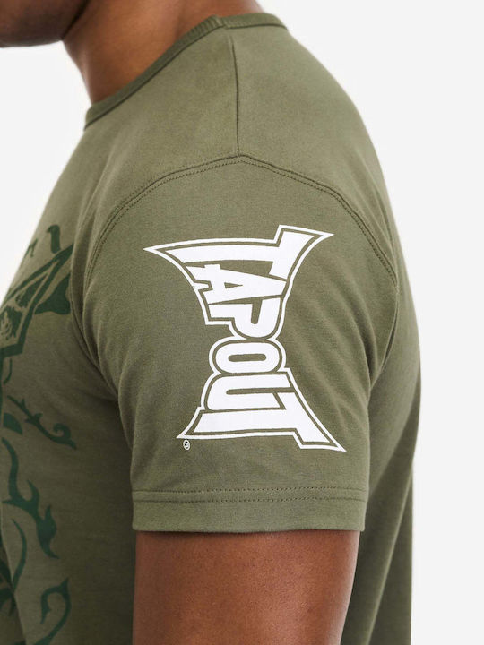 Sportliches T-Shirt Olive/Weiß