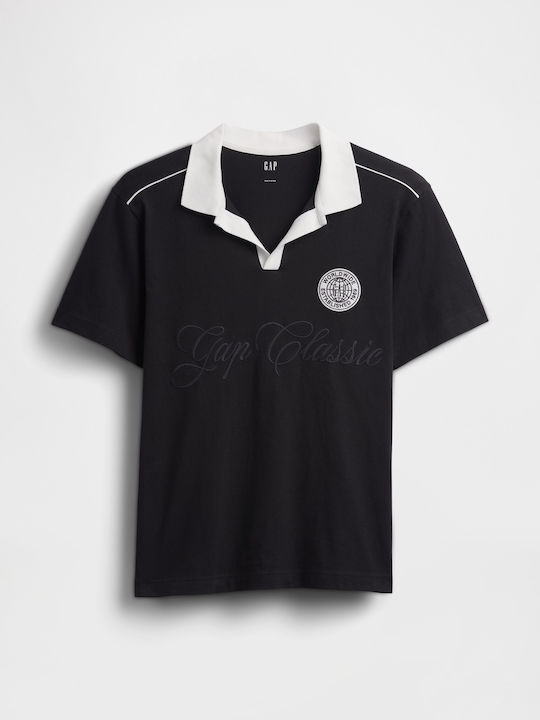 Kurzarm Herrenbluse Schwarz
