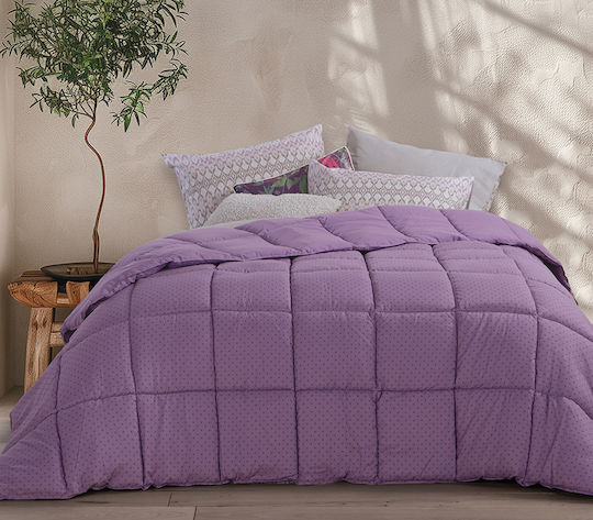 Nef-Nef Homeware Πάπλωμα Μονό με Γέμιση Microfiber 160x220εκ. Colorfull Purple 330 GSM