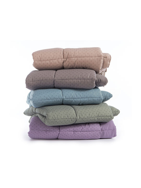 Nef-Nef Homeware Bettdecke Einzelbett mit Microfiber-Füllung 160x220cm Colorfull Taupe 330 GSMGsm