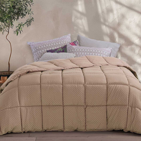 Nef-Nef Homeware Пухено Куинсайз с Пълнеж Hollowfiber 240x220бр Colorfull Бежов 330 г/м²Gsm