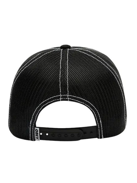 Obey Form LKW-Fahrer Unisex Kappen Baumwolle Polyester Schwarz 100500053-schwarz