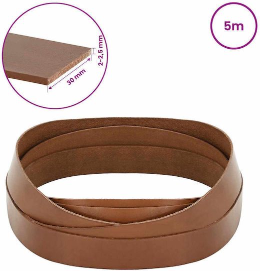 vidaXL Leather Brown Lace Length 5m