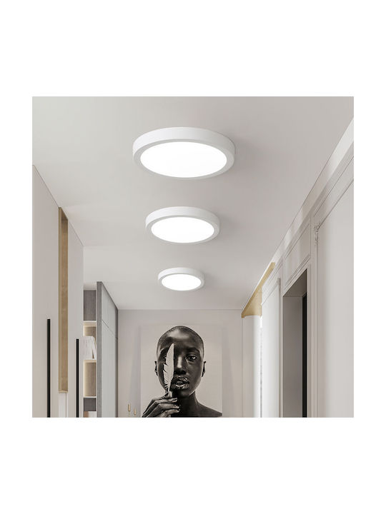 Lampa Πλαφονιέρα Οροφής Λευκή με Ενσωματωμένο LED
