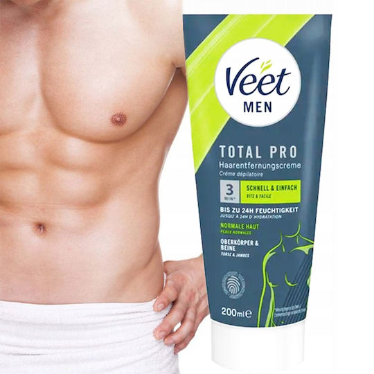 Veet Total Pro Κιτ Αποτρίχωσης για Σώμα, Στήθος, Πόδια, Πλάτη & Μασχάλες 200ml