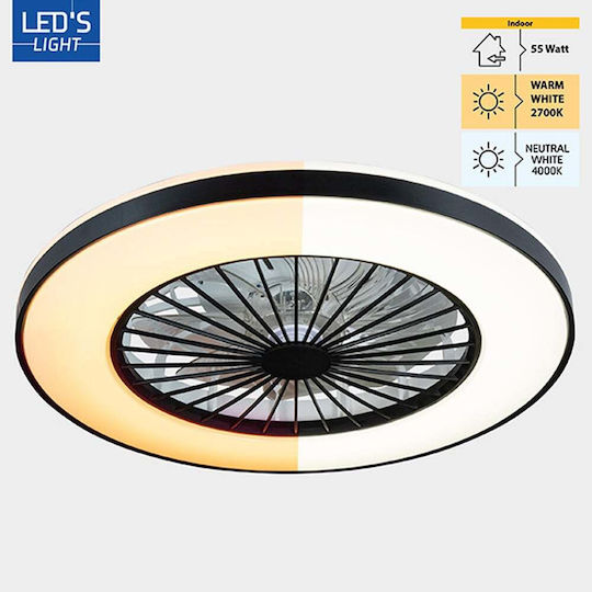 123led Плафон 48см с Осветление Черен