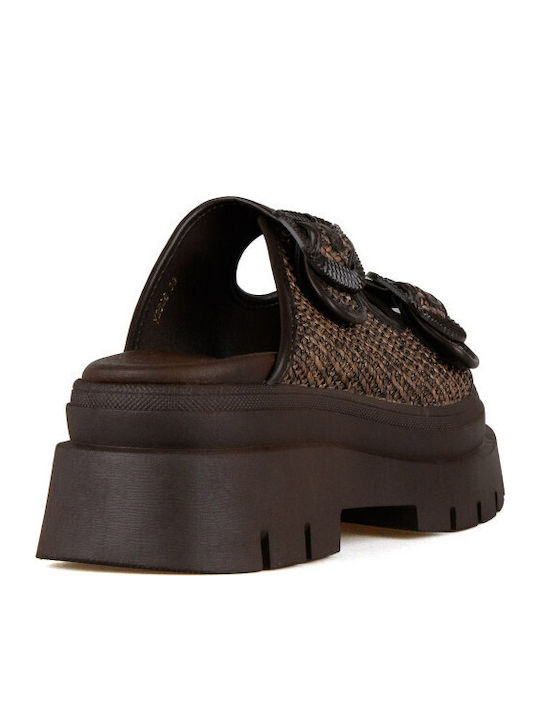 Women's Flat Sandals Flatforms Brown
