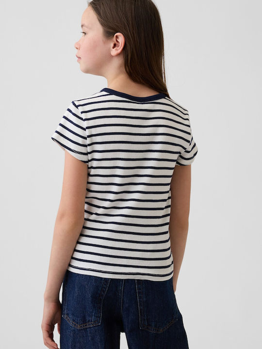 Kids Short-sleeved Navy Stripe Top