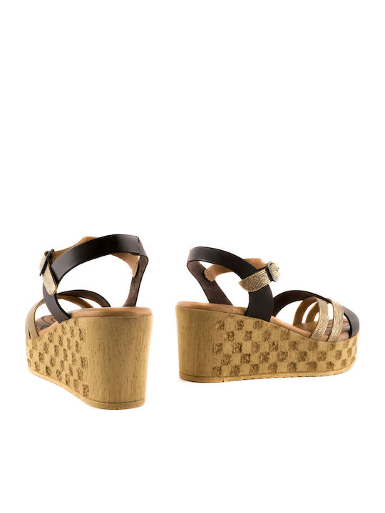Sommer Damenplattformen Tabac Braun