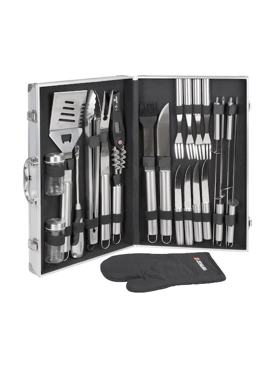 24-Teiliges Grillwerkzeug-Set aus Edelstahl Zokura