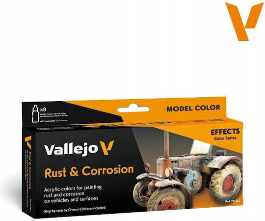 Acrylicos Vallejo Effects Set Model Making Paints Rust & Corrosion 18ml 8pcs