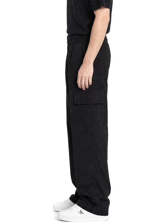 Cargo Elastic Trousers in Loose Fit Black