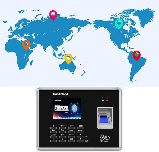 Attendance Time Clock for Access with Fingerprint and Card