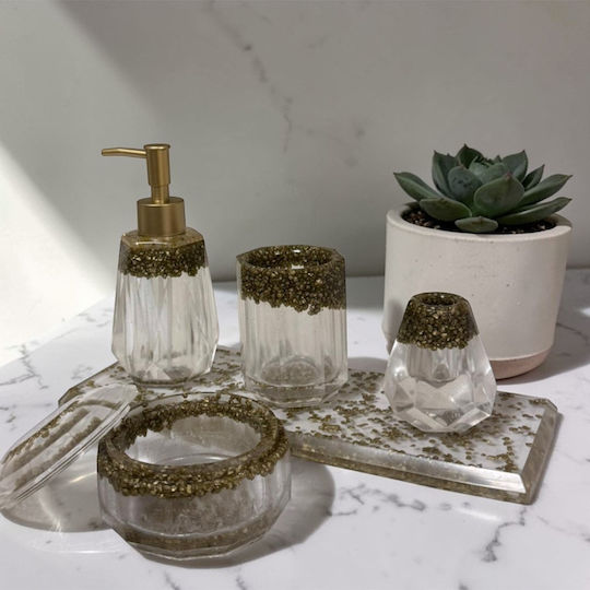 SteweHome Set Accesorii Baie Rășină Aurie