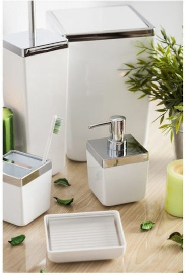 SteweHome Bathroom Accessory Set Plastic White 5 Pieces