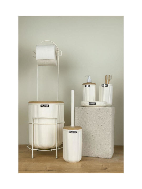 SteweHome Bathroom Accessory Set Plastic White 6 Pieces