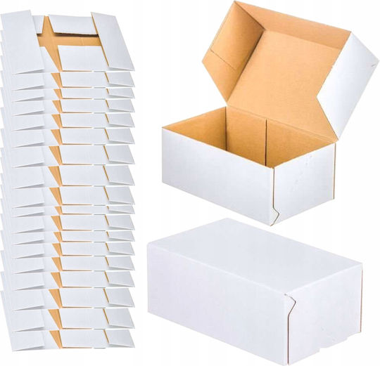 Verpackungskartons Weiß P25 x B20 x H8cm 20Stück