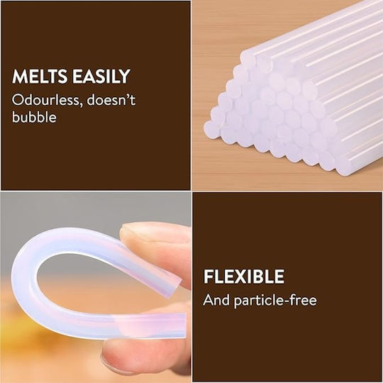 Set 125 Bățuri Adezive Termofuzibile Rășină 0.7 X 10 Cm Plastic Sudură Decorațiuni Realizare Diy Reparații Asamblare Fixare Rapidă Ideală Pistol Adeziv Transparent