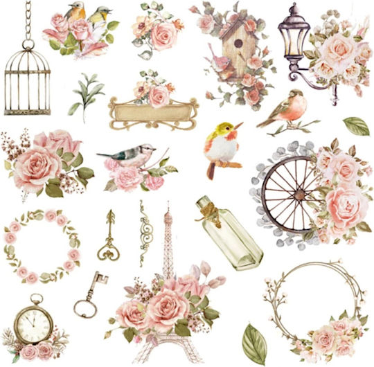 Forme Decorative Din Hârtie Dragoste Paris Diy 44 Bucăți