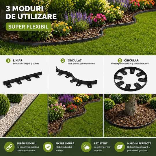 Gardă Viu De Grădină Din Plastic Neagră