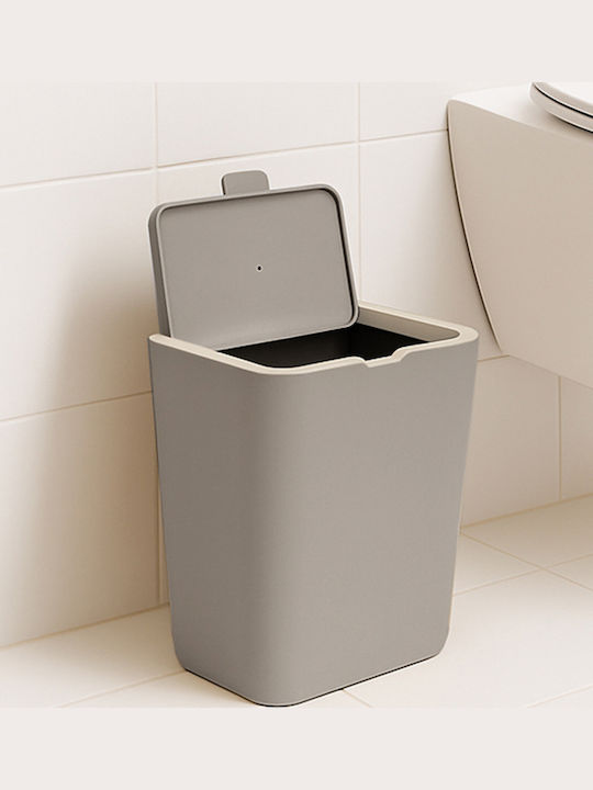 SteweHome Plastic Bathroom Brush and Trash Can Set 6l Beige