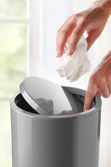 SteweHome Set Plastic Perie și Coș de Baie 6l Gri