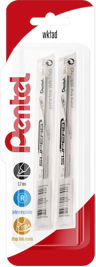 Pentel 2 Ανταλλακτικά Μελάνια για Στυλό Μαύρα