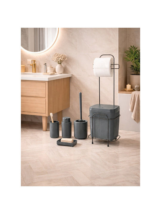 SteweHome Set Accesorii Baie Plastic Gri 5 Bucăți